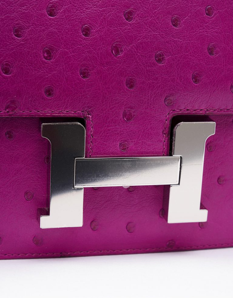 Hermes Constance 18 Ostrich Pourpre Saclàb Clasp