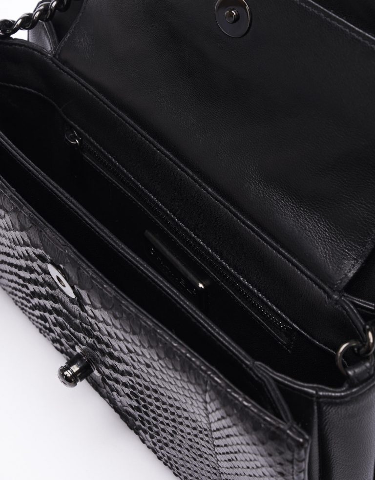 Chanel Timeless Jumbo Python So Black Saclàb Inside