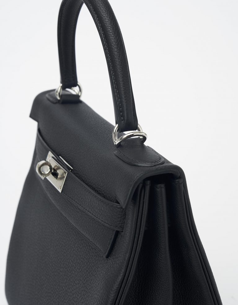 Hermès Kelly 28 Togo Black Saclàb Luxury Vintage Side