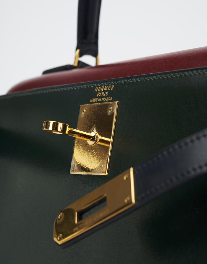 Hermès Kelly 28 Box Tricolor Saclàb 24 Faubourg St Honoré Lock