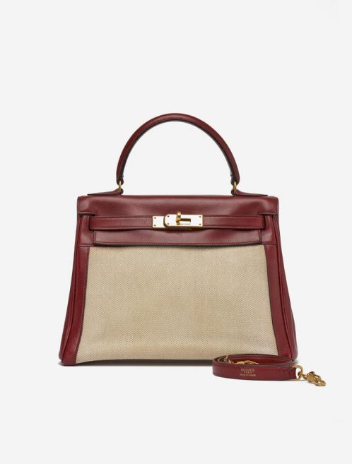 Hermès Kelly 28 Toile Box Rouge H by Saclab By Saclab