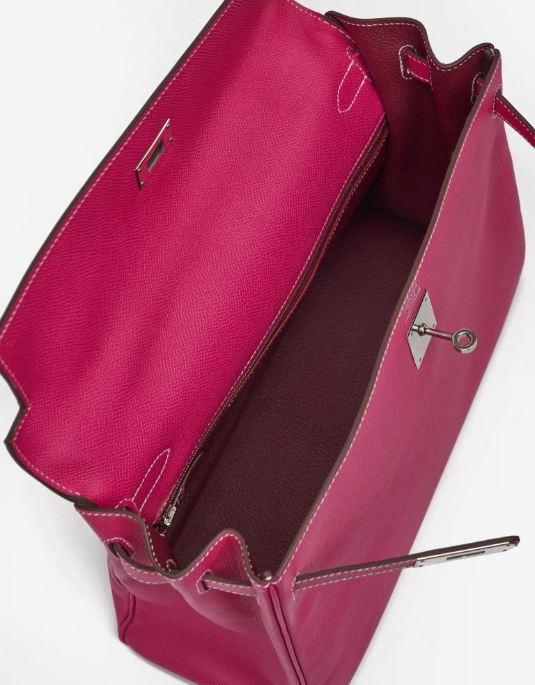Hermès Kelly 35 Espom Rose Tyrien Rubis Candy Collection Saclàb Inside