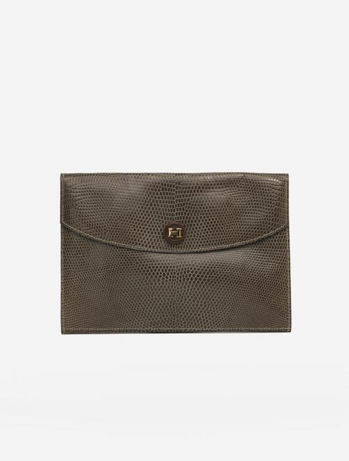 Hermes Rio Clutch Uni Lizard Gris Fonce Saclab