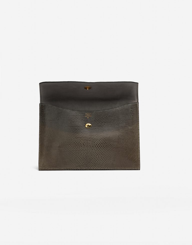 Hermes Rio Clutch Uni Lizard Gris Fonce Saclab F