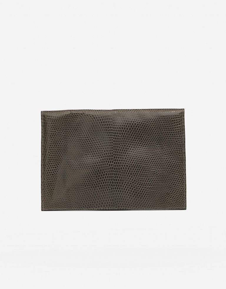 Hermes Rio Clutch Uni Lizard Gris Fonce Saclab B