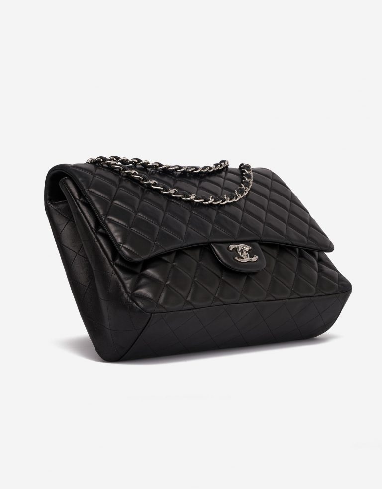 Chanel Timeless Jumbo Lamb Black Single flap silver by saclab Bo