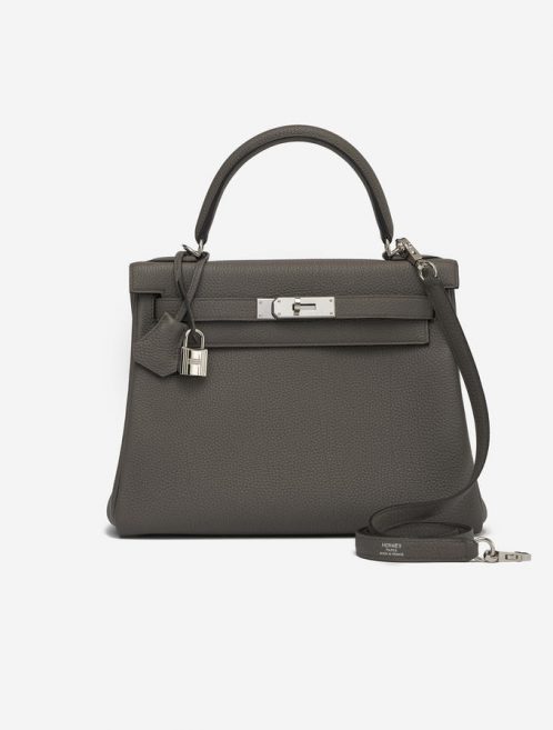 Hermès Kelly 28 Togo Étain Saclab designer bag resale