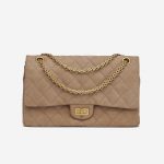 Chanel 2.55 227 Suede Nude buy second hand designer bags