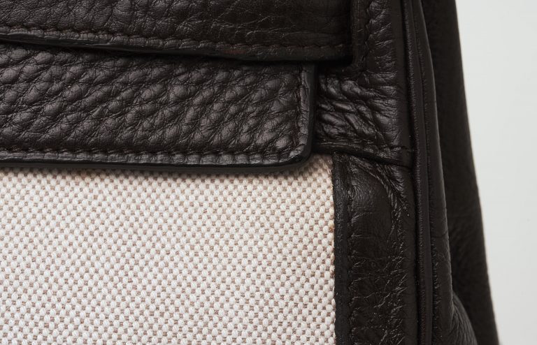 Hermès Kelly 32 Toile Beige Fjord Café Saclàb Linen
