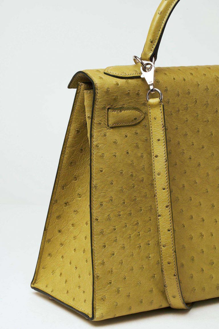 Hermès Kelly 32 Ostrich Kiwi Saclàb 