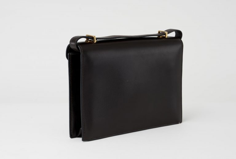 Hermès Vintage Alcazar Box Calf Marron Saclàb Side back