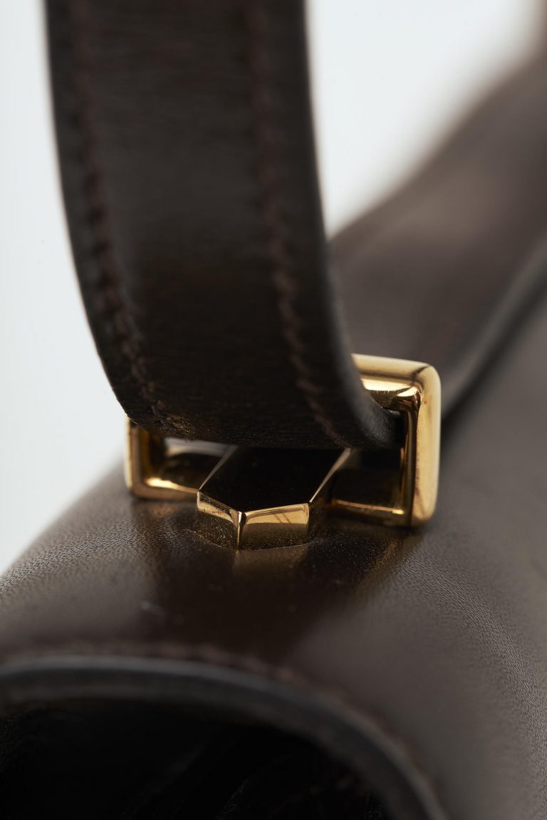 Hermès Vintage Alcazar Box Calf Marron Saclàb Detail Hardware