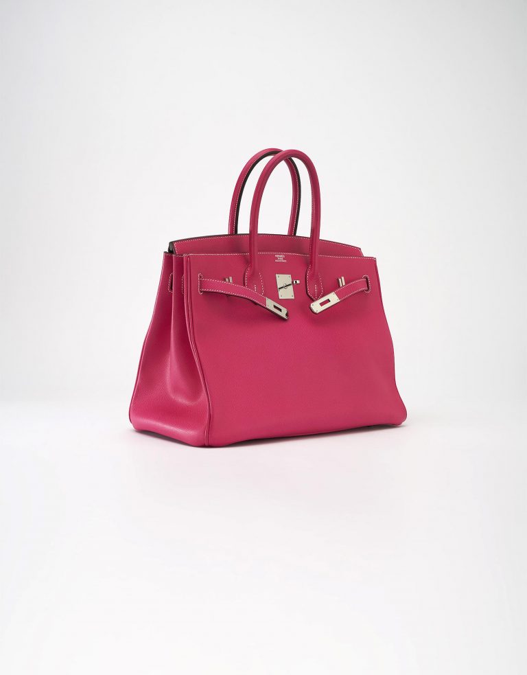 Hermès Birkin 35 Epsom Rose Tyrene Rubis Saclàb Side Front