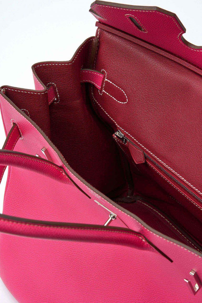 Hermès Birkin 35 Epsom Rose Tyrene Rubis Saclàb Inside