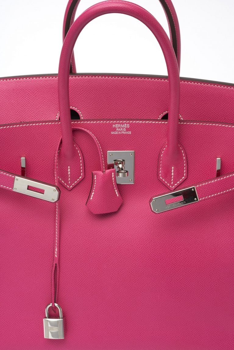 Hermès Birkin 35 Epsom Rose Tyrene Rubis Saclàb Logo