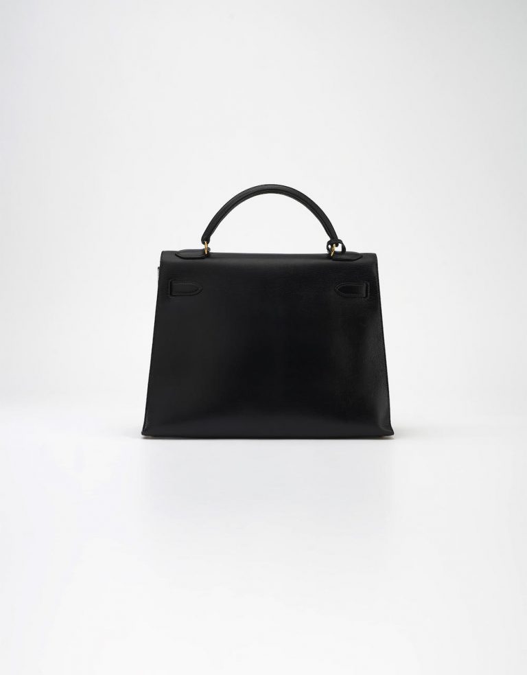 40 Hermès Kelly 32 Box Calf Noir Saclàb Back