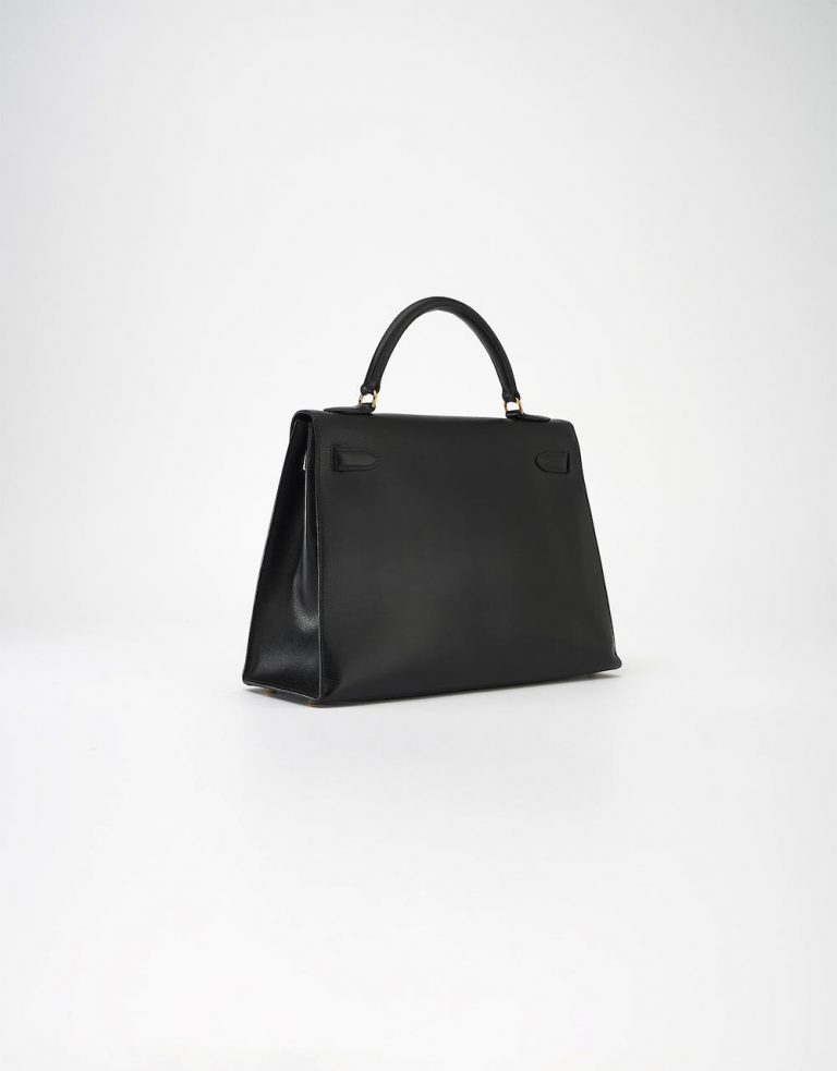 40 Hermès Kelly 32 Box Calf Noir Saclàb Back Side