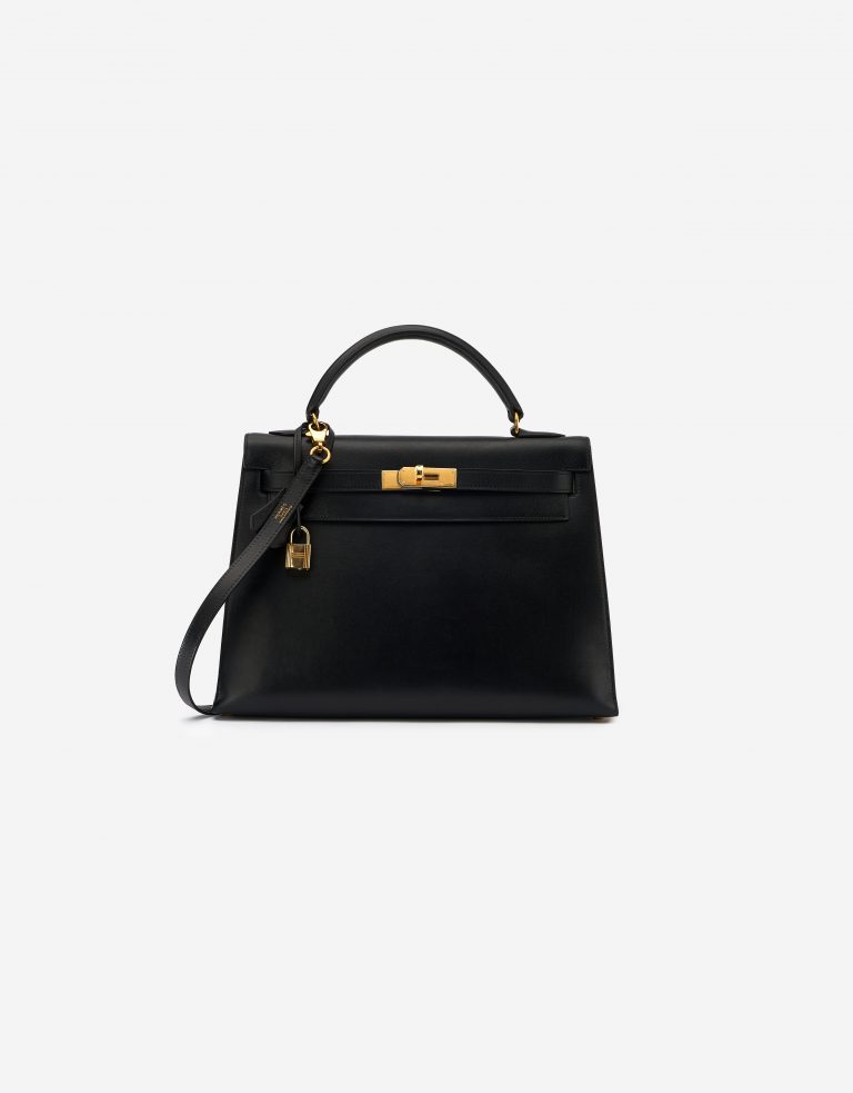 Hermès Kelly 32 Box Calf Noir Saclàb Front
