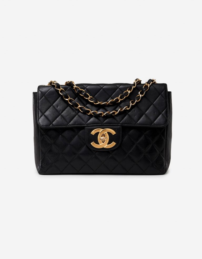 Chanel Single Flap Jumbo Lambskin Black Saclàb Front