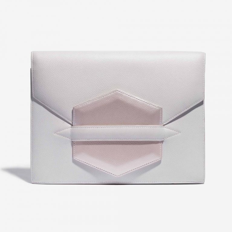 Customised Hermès Faco Clutch Evergrain White Front