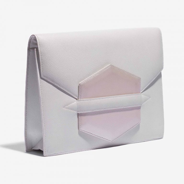 Customised Hermès Faco Clutch Evergrain White Front Side