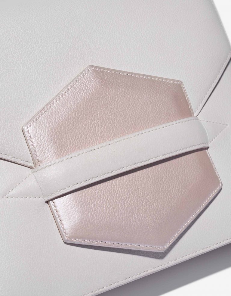 Customised Hermès Faco Clutch Evergrain White Clasp