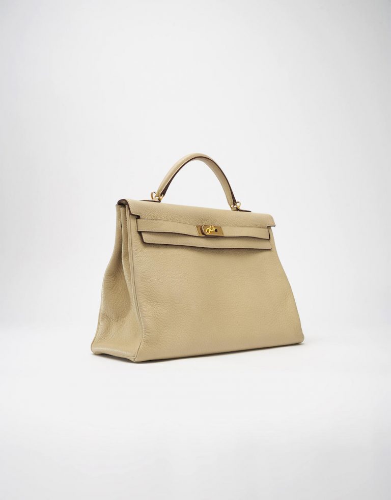 48 Hermes Kelly 40 Clemence Parchemin Saclab Side Back