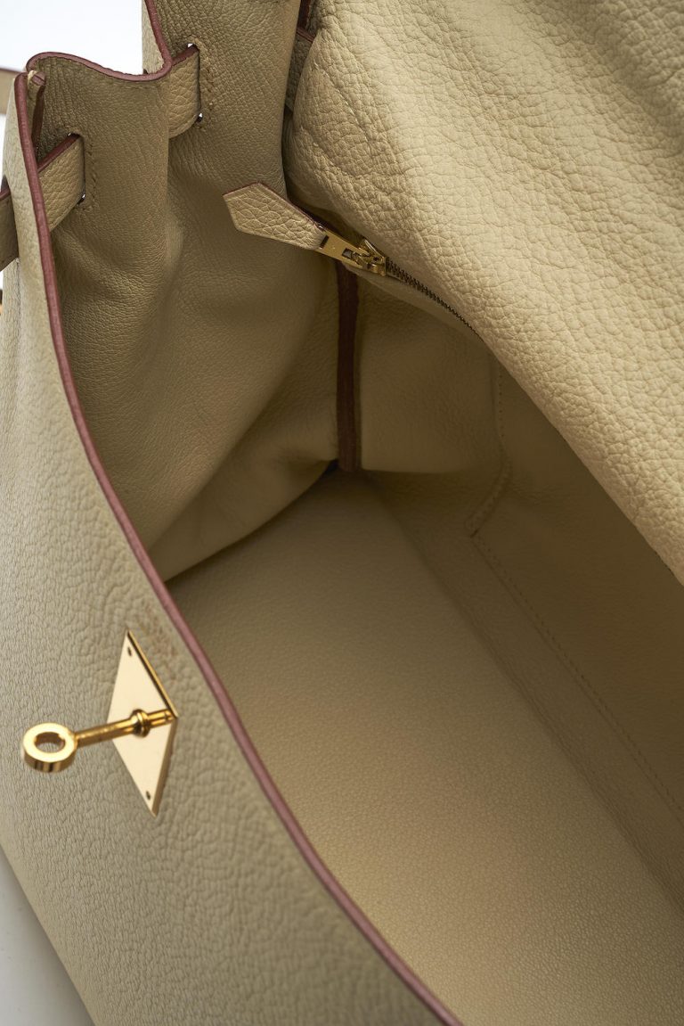48 Hermes Kelly 40 Clemence Parchemin Saclab