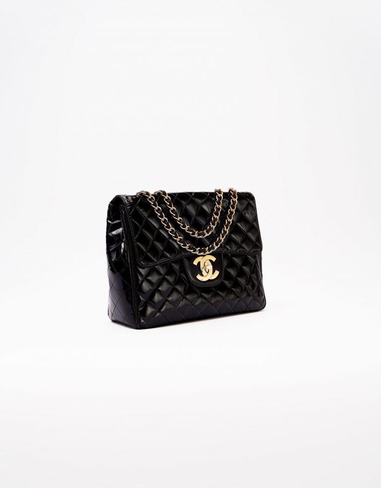Chanel Vintage Timeless Jumbo Patent Black Saclàb