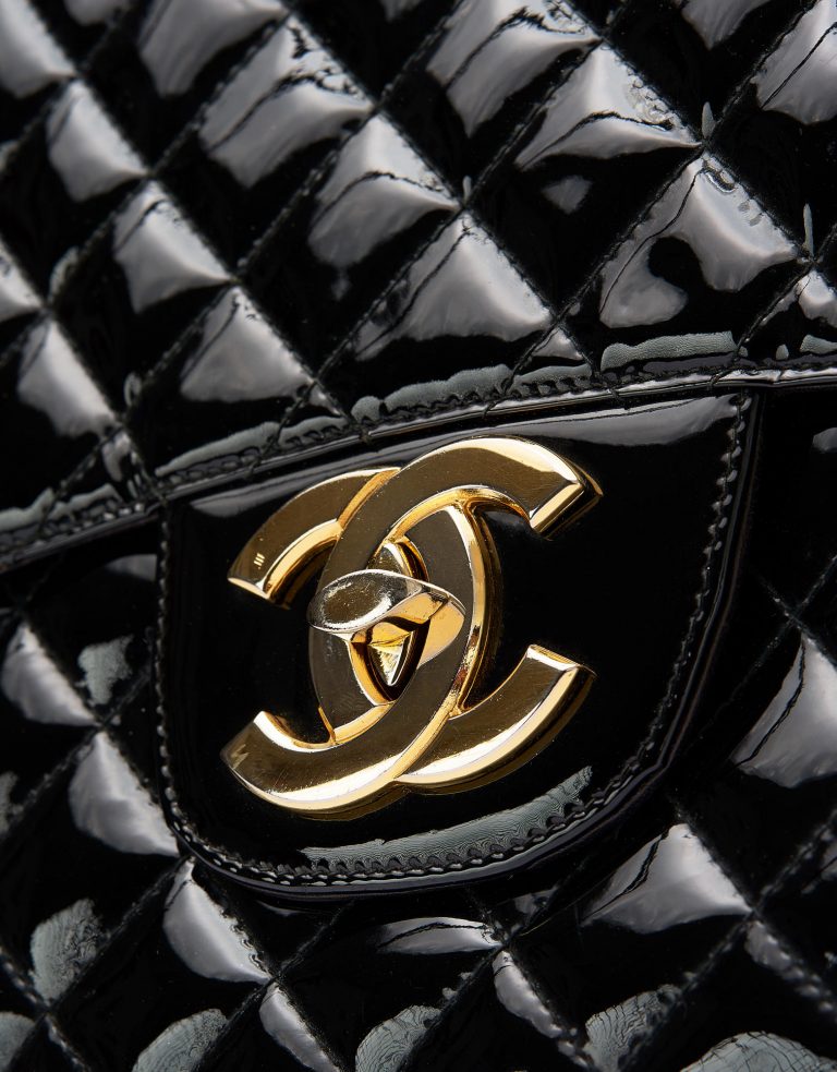 Chanel Vintage Timeless Jumbo Patent Black Saclàb