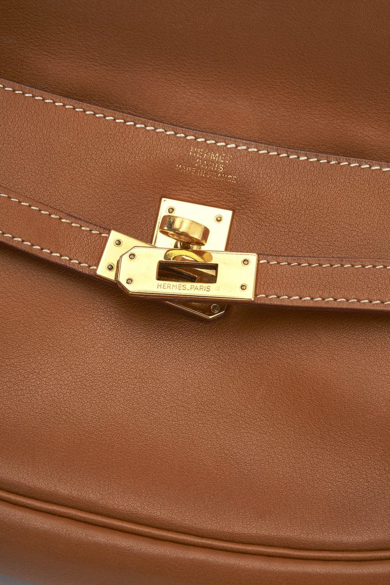 62 Hermes Kelly Swift Gold Pochette Belt Gold Saclab Logo