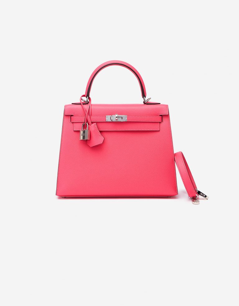 Hermes Kelly 25 Epsom Rose Azalee Saclàb Front