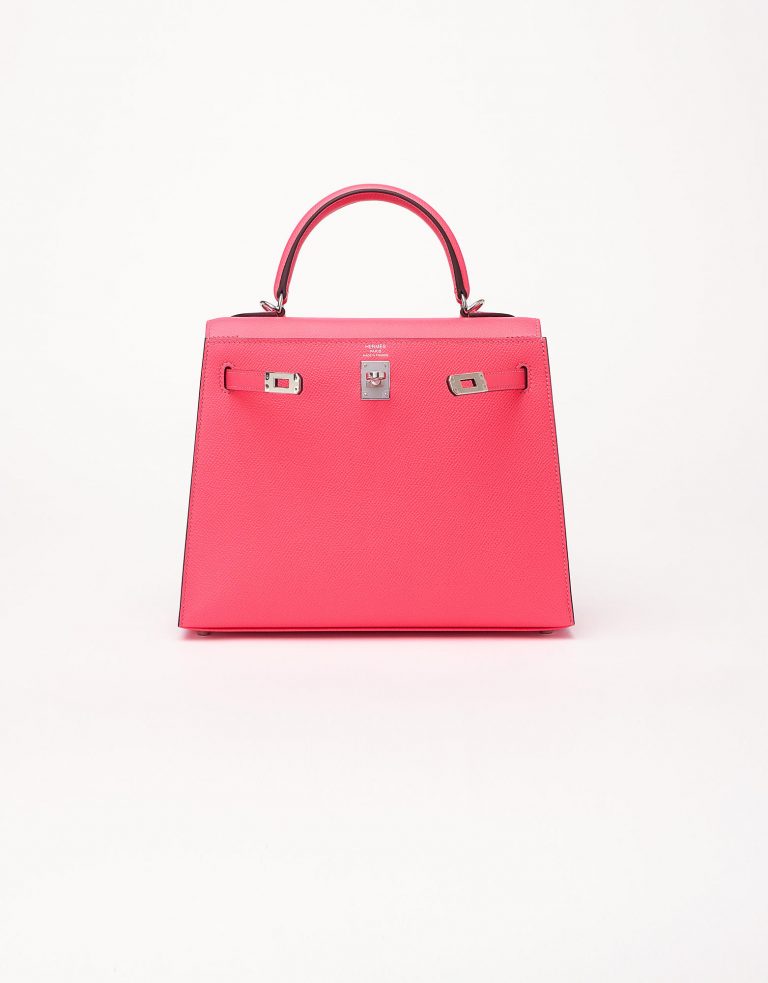 Hermes Kelly 25 Epsom Rose Azalee Saclab Open