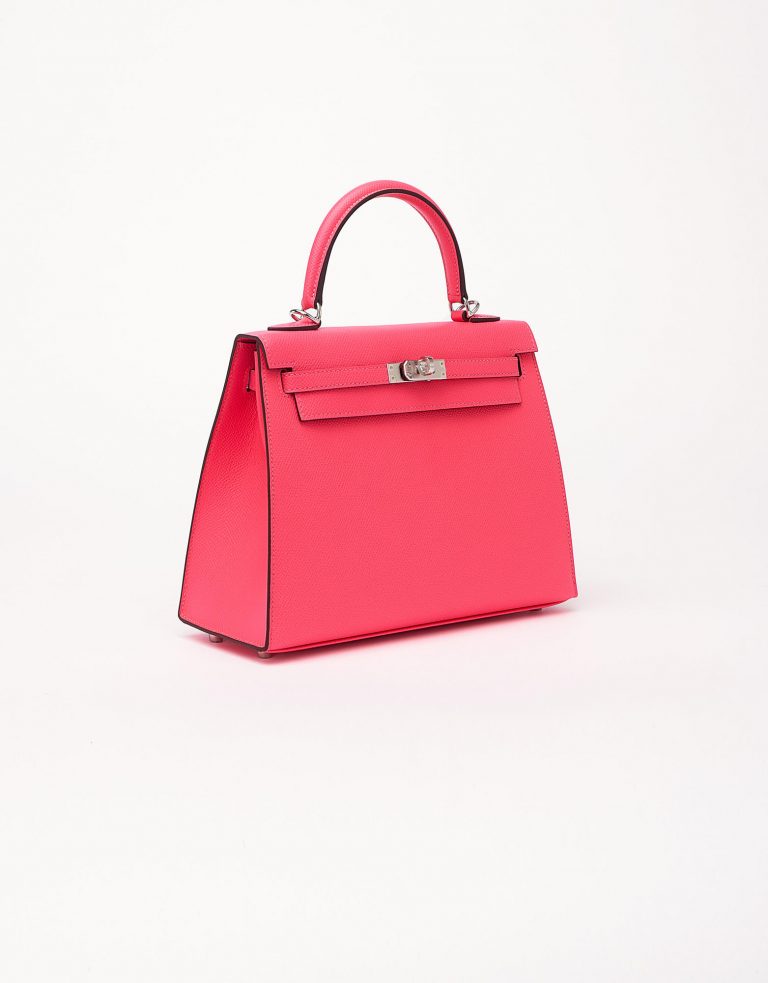Hermes Kelly 25 Epsom Rose Azalee Saclab Side