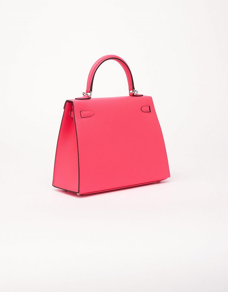 Hermes Kelly 25 Epsom Rose Azalee Saclab Side Back
