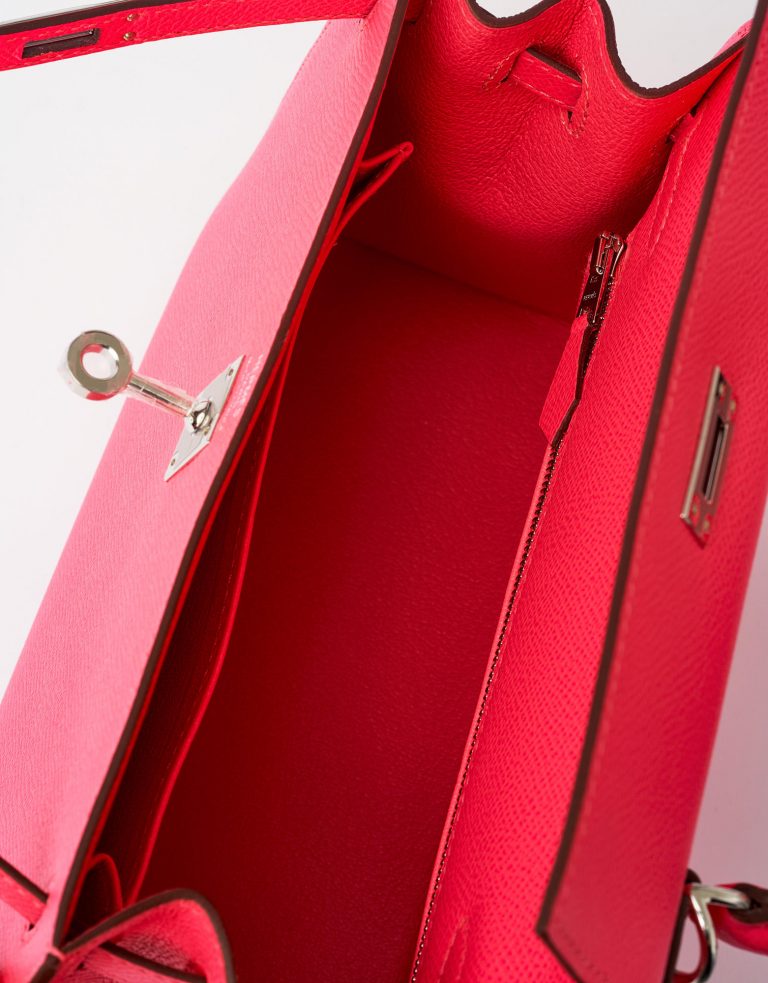 Hermes Kelly 25 Epsom Rose Azalee Saclab Inside