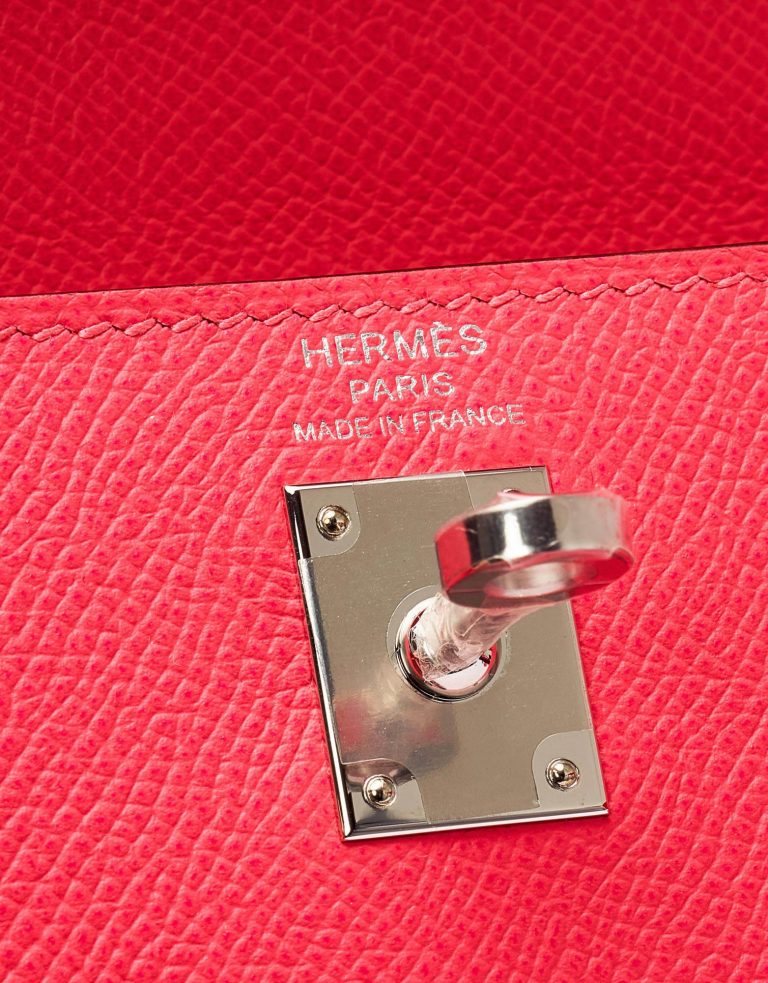 Hermes Kelly 25 Epsom Rose Azalee Saclab Logo