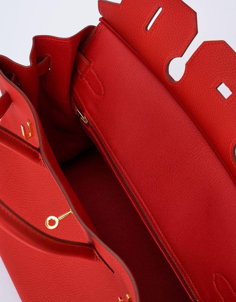 Hermes Birkin 35 Togo Vermillion Saclab Inside