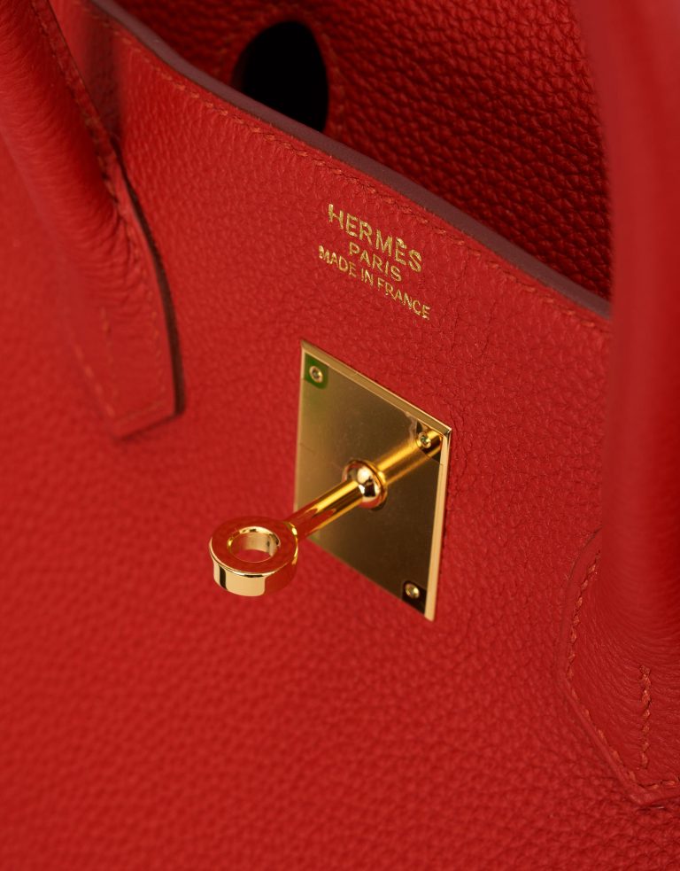 Hermes Birkin 35 Togo Vermillion Saclab Logo
