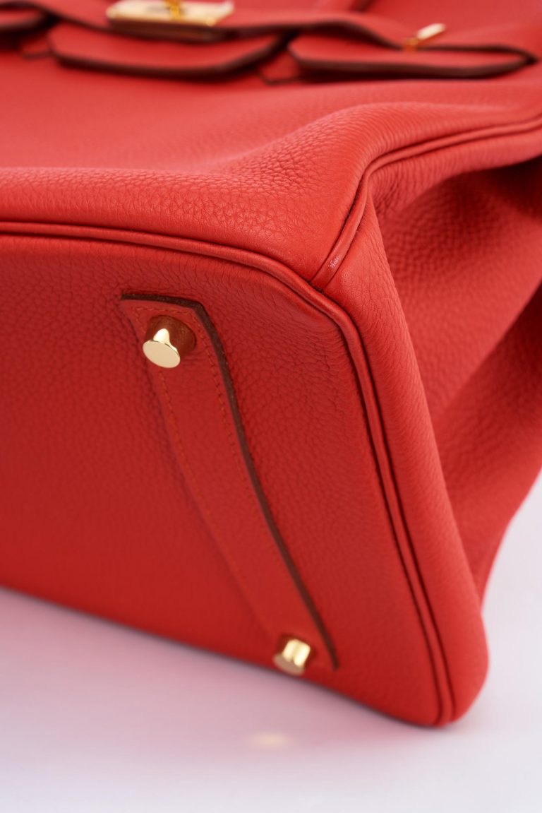 Hermes Birkin 35 Togo Vermillion Saclab Edges