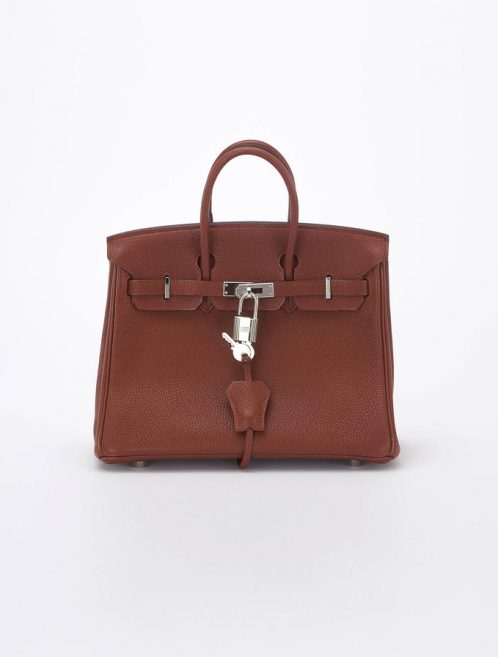 Hermes Birkin 25 Togo Sienne Saclàb Front