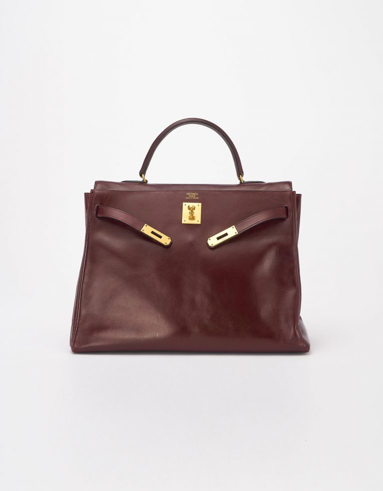Hermes Kelly 35 Box Calf Rouge H Saclàb Back