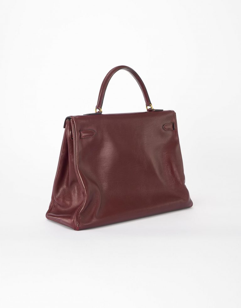 Hermes Kelly 35 Box Calf Rouge H Saclàb Side Back