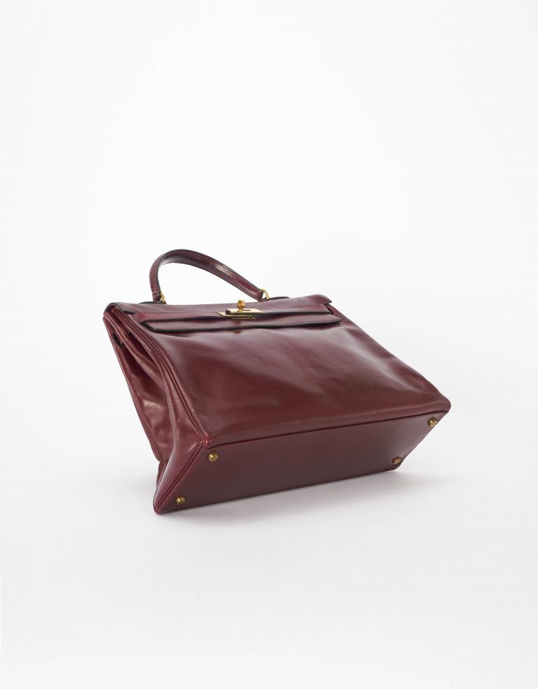 Hermes Kelly 35 Box Calf Rouge H Saclàb Bottom