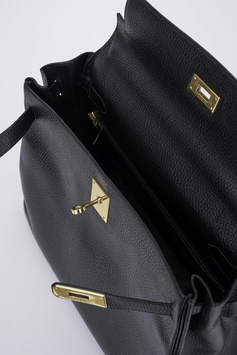 Hermès Kelly 32 Ardennes Noir Saclàb Inside