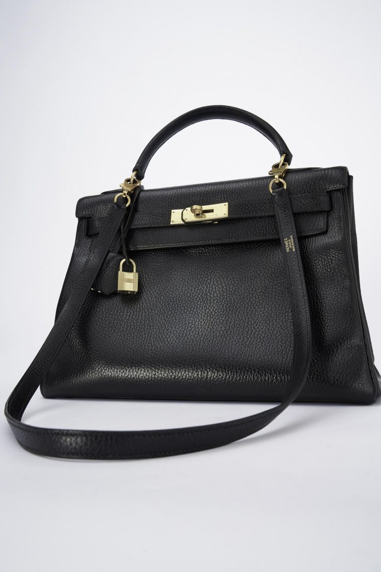 Hermès Kelly 32 Ardennes Noir Saclàb avant