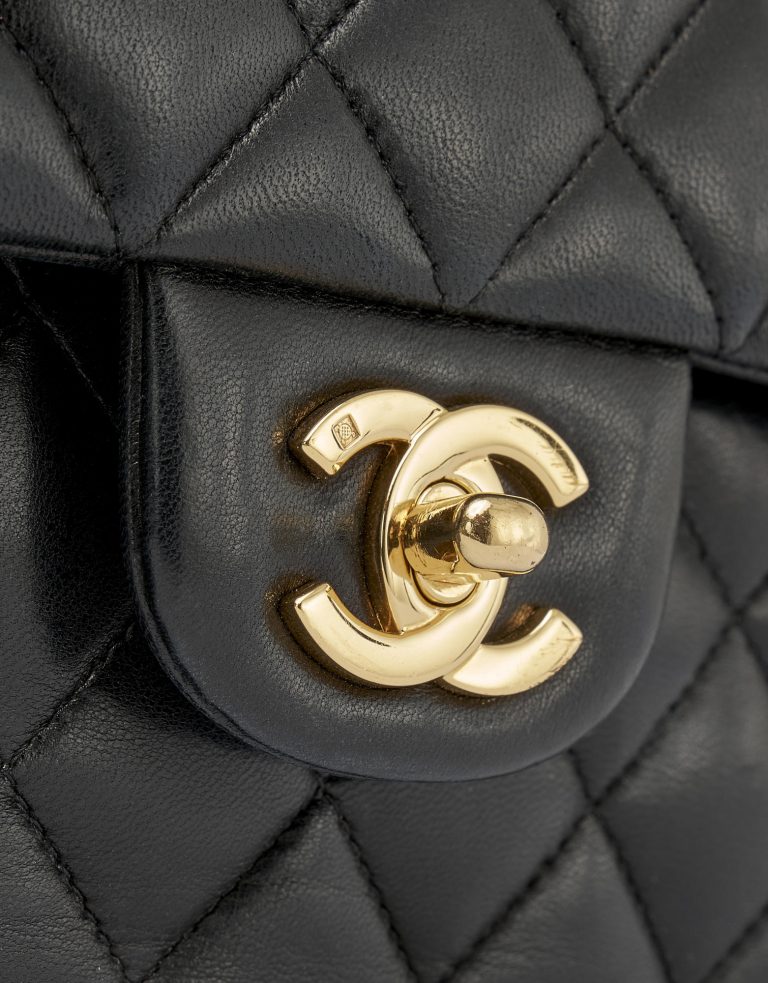 Chanel Timeless Medium Lamb Black Double flap by Saclab Logo