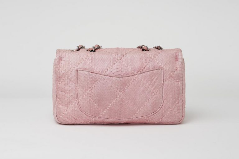 Chanel Classic Single Flap Python Light Pink Saclàb Back
