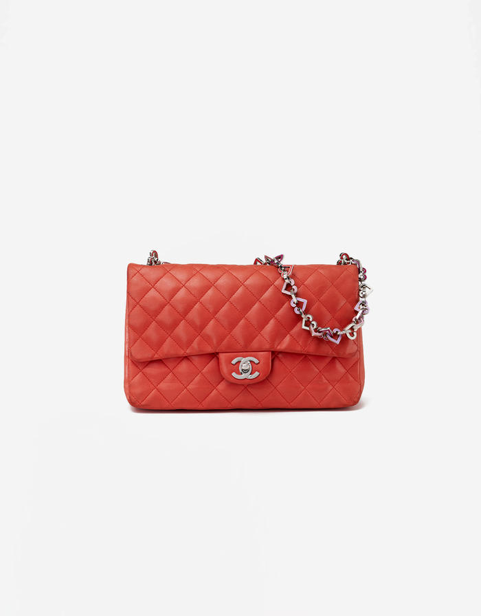 Chanel Single Flap Bag Valentine Orange Saclàb