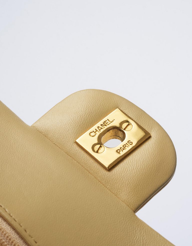 Chanel Double Flap Medium Beige Saclab Lodo Hardware